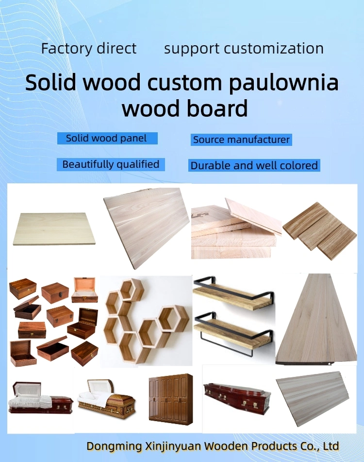 Paulownia Edge Glued Board Finger Joint Panel Solid Wood Planks for Sale Snowboard Surfing Skateboard Decoration Taekwondo Poplar Pine Drawer Bed Sheet